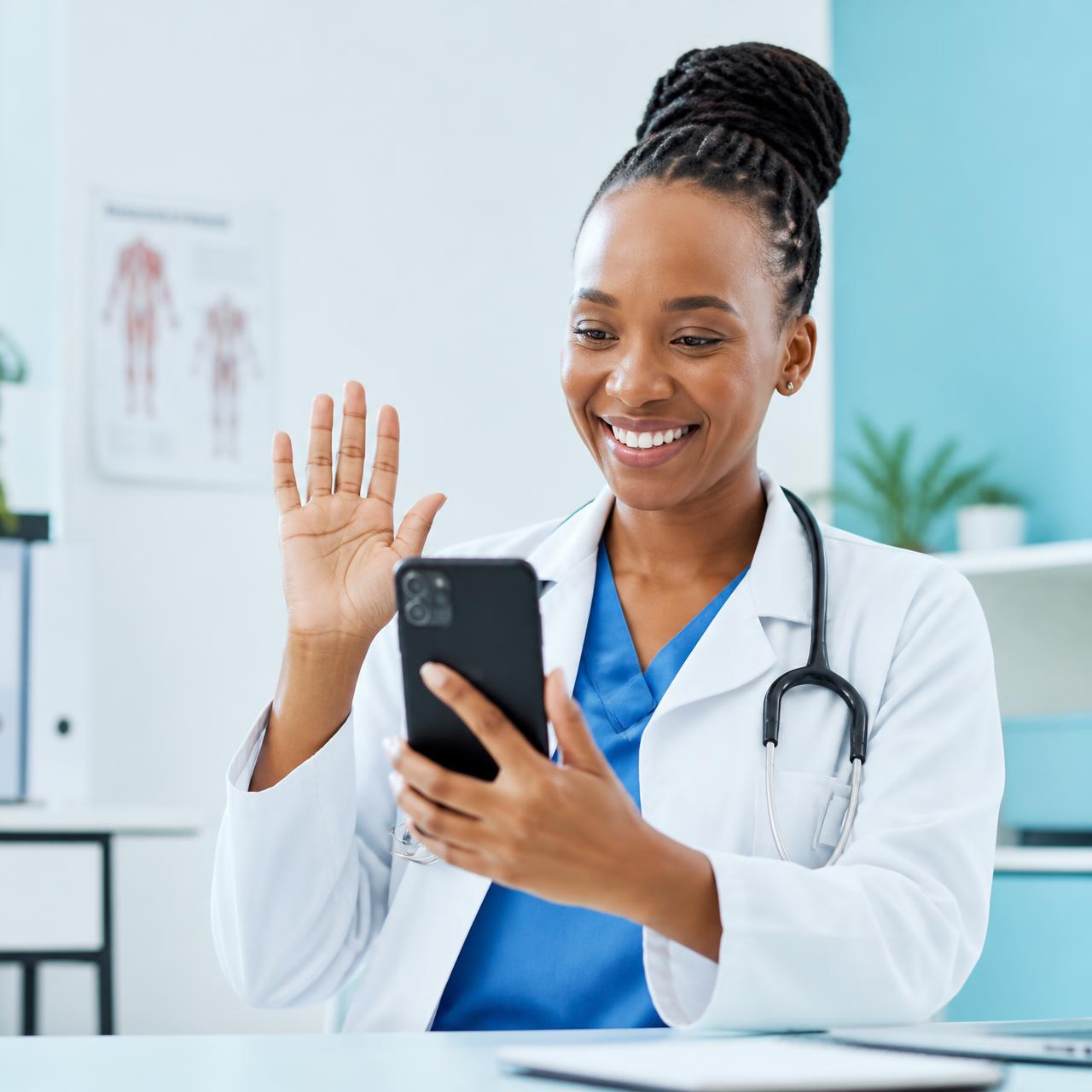 Doctor speaking with a patient during a KlinTrost video consultation